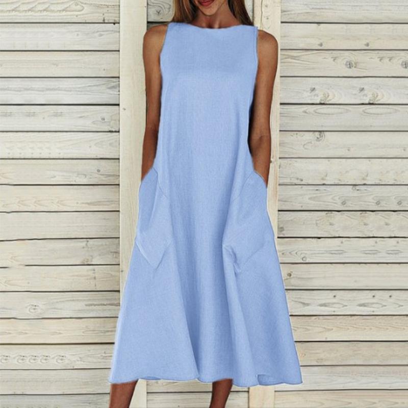 Casual Dresses Maxi Summer Women A-Line Midi Dress Boho Sleeveless Pocket Beach Oversize Holiday Long Vestidos White Blue Drop
Casual Dresses Maxi Summer Women A-Line Midi Dress Boho Sleeveless Pocket Beach Oversize Holiday Long Vestidos White Blue Drop