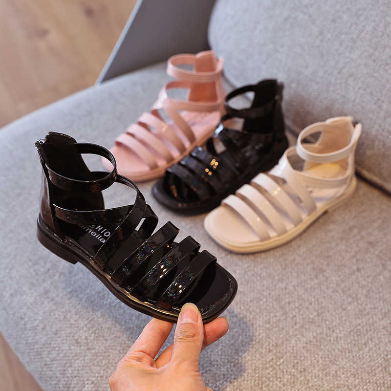 Girls' Sandals 2021 New Children's Summer Little Girls Roman Sandals In The Tide of Big Children's Fashion Princess Sandals X0703