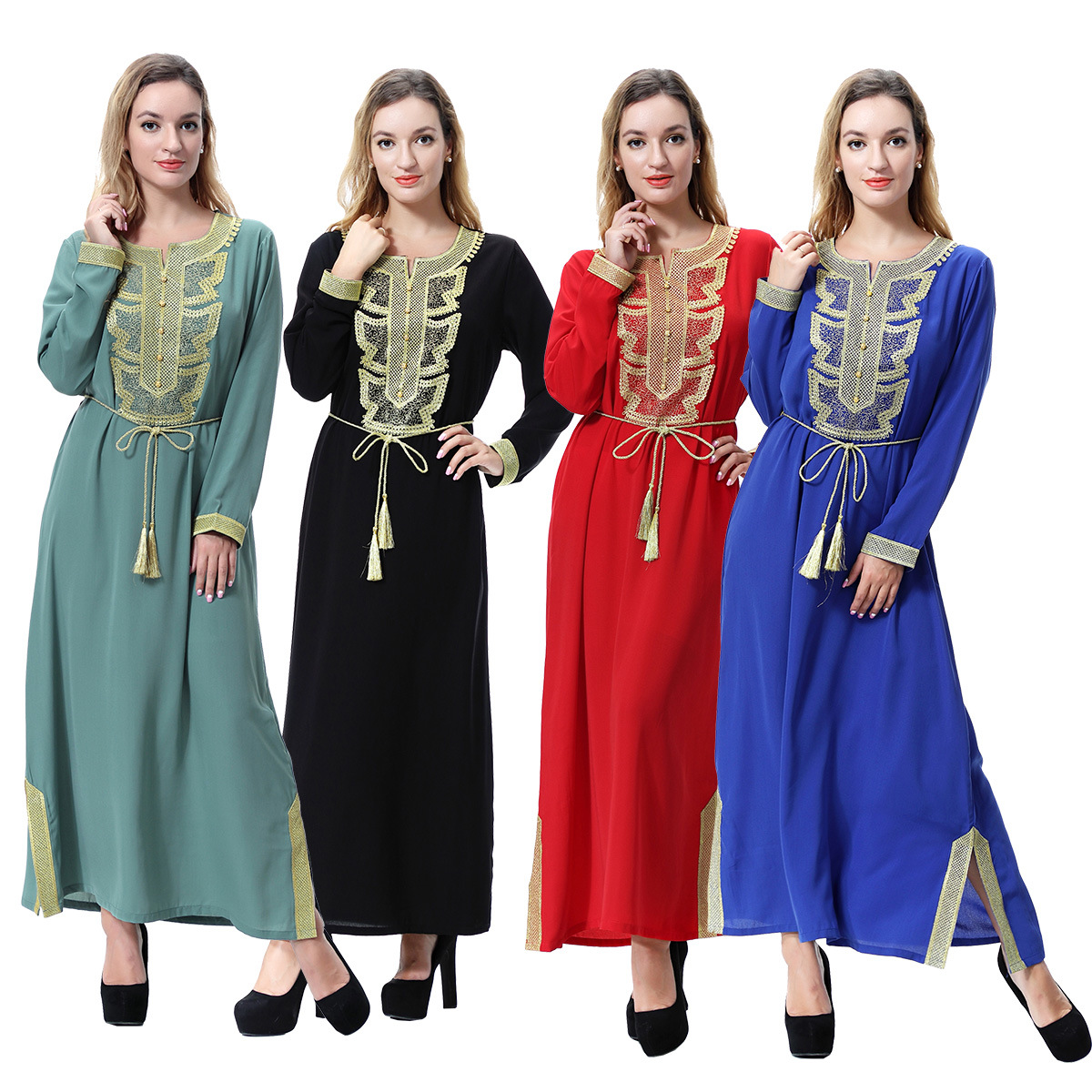 Dubai Muslim Abaya for Women Saudi Long Dress AppliqueJalabiya Islamic Clothing Moroccan Kaftan Lace-up Split Party Vestidos
Dubai Muslim Abaya for Women Saudi Long Dress AppliqueJalabiya Islamic Clothing Moroccan Kaftan Lace-up Split Party Vestidos