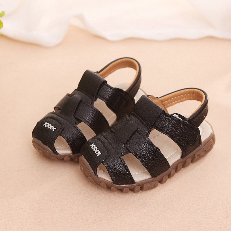 New Boys Sandals Soft Leather Closed-Toe Toddler Baby Summer Shoes Boys and Girls Children Beach Shoes Sport Kids Sandals