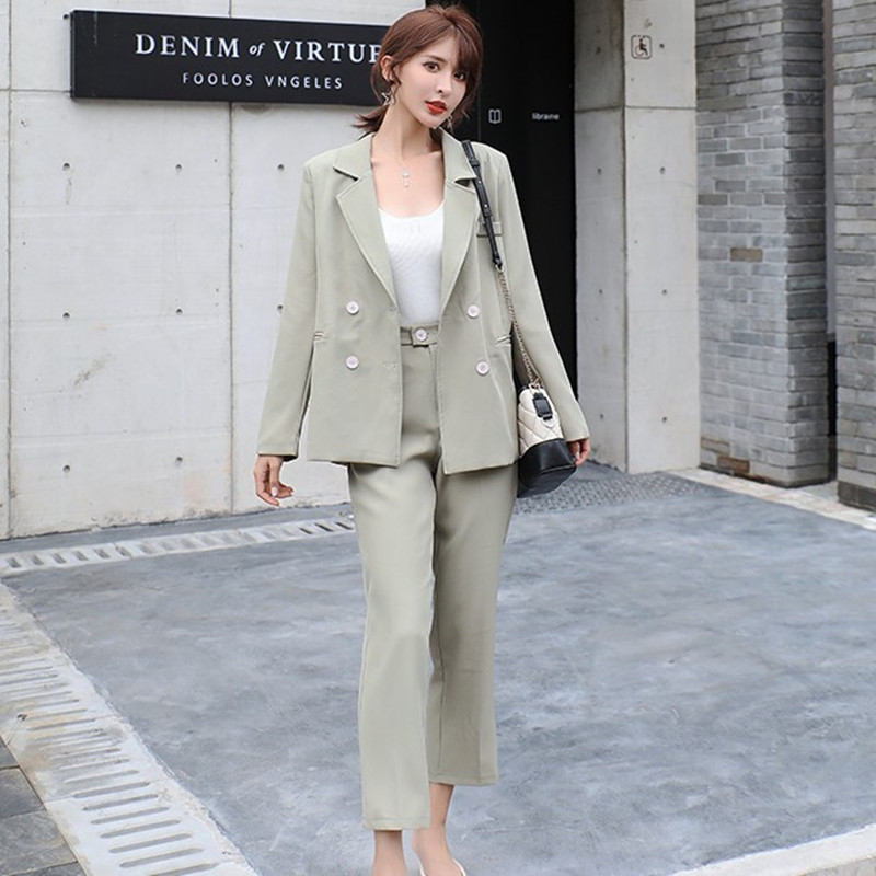 ZAWFL 2 Pieces Set Women' Suit Autumn Elegant Fashion Double Button OL Notched Bussines Office Lady Blazer Pants Suits 210525, Picture color
ZAWFL 2 Pieces Set Women' Suit Autumn Elegant Fashion Double Button OL Notched Bussines Office Lady Blazer Pants Suits 210525, Picture color