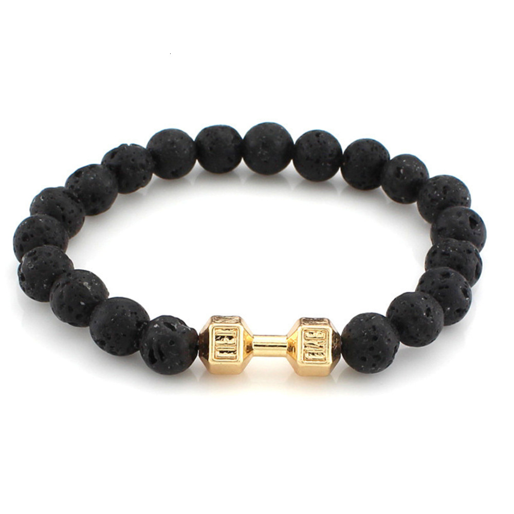 Hand catenary Volcanic frosted natural stone Beaded hand decoration metal dumbbell Buddha bead bracelet Jewelry Fashion Bracelet, Black
Hand catenary Volcanic frosted natural stone Beaded hand decoration metal dumbbell Buddha bead bracelet Jewelry Fashion Bracelet, Black