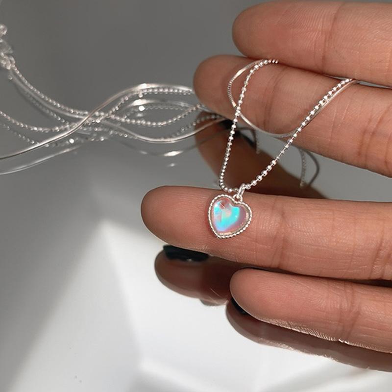Pendant Necklaces Double Layer Heart-shaped Opal For Women Elegant Color Choker Simple Korean Fashion Female Jewelry
Pendant Necklaces Double Layer Heart-shaped Opal For Women Elegant Color Choker Simple Korean Fashion Female Jewelry