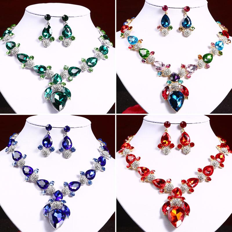 Earrings & Necklace Women Wedding Jewelry Set Crystal Bridal Gift Rhinestone Choker Pendant Silver Color Link Chain
Earrings & Necklace Women Wedding Jewelry Set Crystal Bridal Gift Rhinestone Choker Pendant Silver Color Link Chain