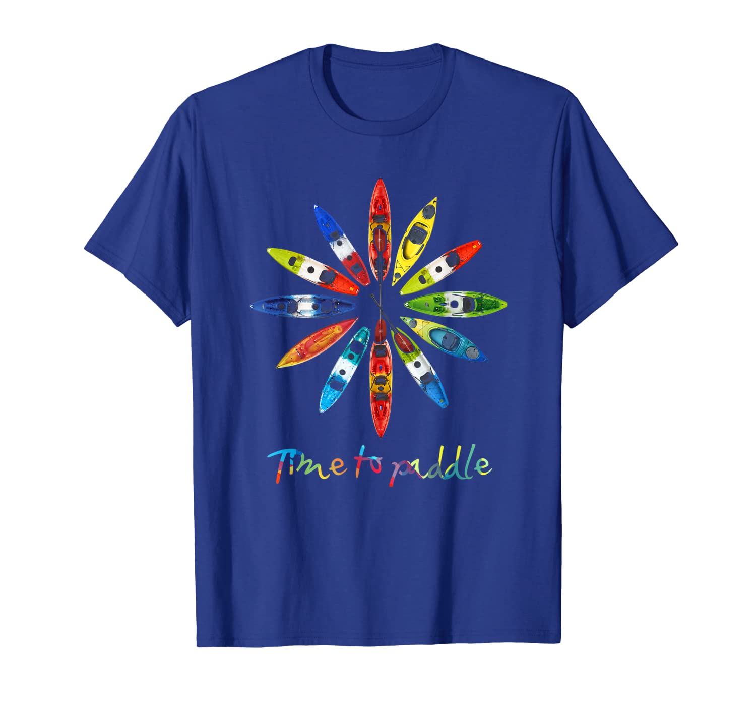 time to paddle kayaking canoe and paddling t-shirt, White;black