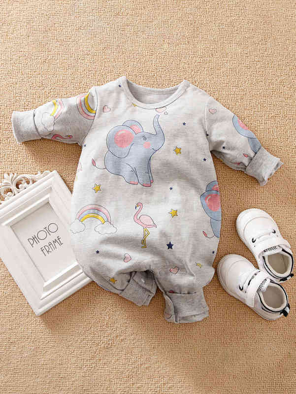 Yierying Baby Girl Cartoon Graphic Jumpsuit SHE