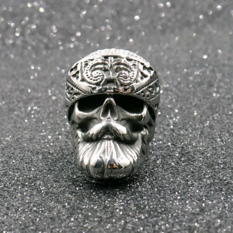 Cluster Rings Men's Classic Gothic Big Beard Hip Hop Skull Stainless Steel Cool Biker Jewelry Creativity Gift
Cluster Rings Men's Classic Gothic Big Beard Hip Hop Skull Stainless Steel Cool Biker Jewelry Creativity Gift