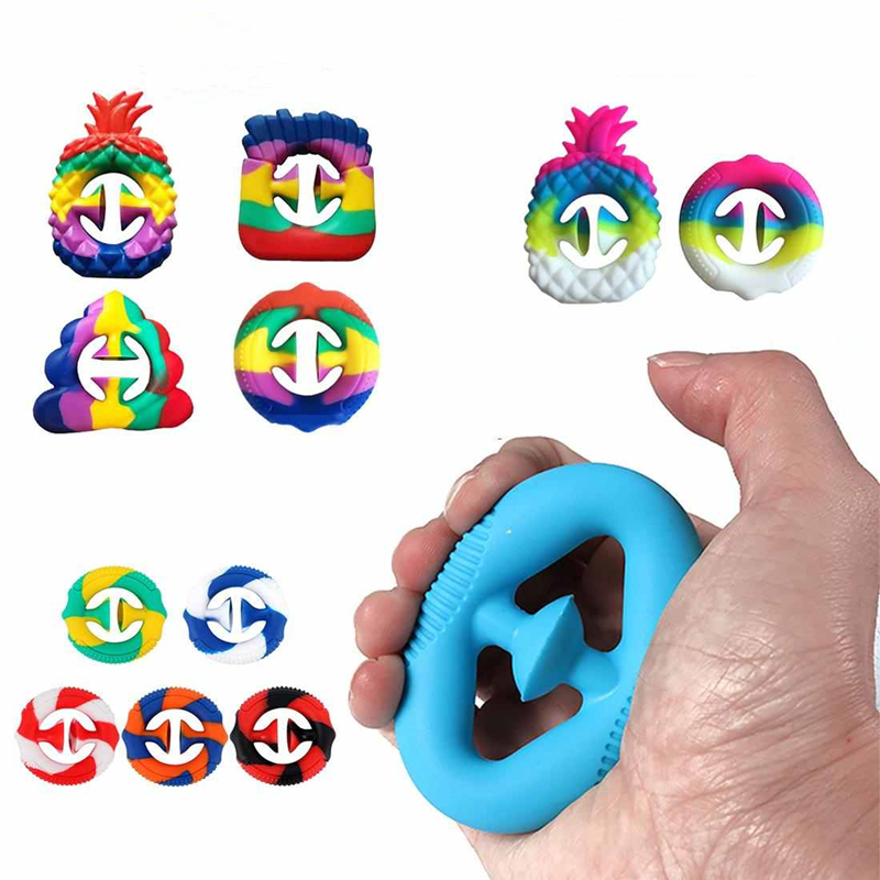 Silicone Decompression Hands Strength Toy Hand Grip Snappers Rainbow Fidget Toys Sensory Grip Ring DHL Free
Silicone Decompression Hands Strength Toy Hand Grip Snappers Rainbow Fidget Toys Sensory Grip Ring DHL Free