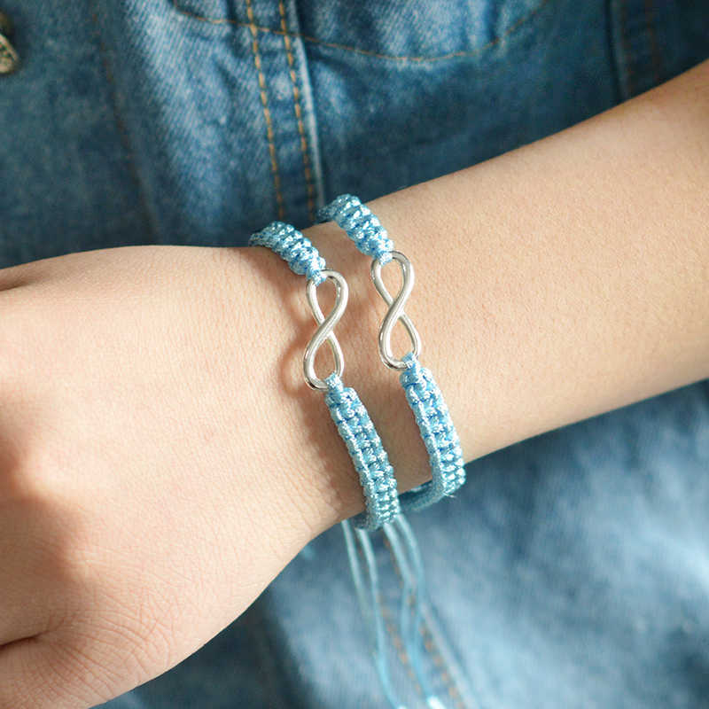 2pcs Infinity Handmade Bracelet Set Friendship Bracelet Set Infinity Love Couples Bracelet Set Infinity Jewelry X0706