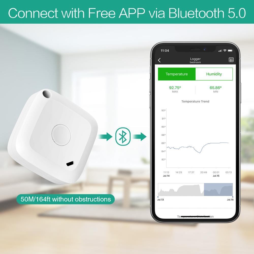 Hygrometer wireless hygrometer digital data recorder c/f outdoors indoor bluetooth humidity meter temperature alarm