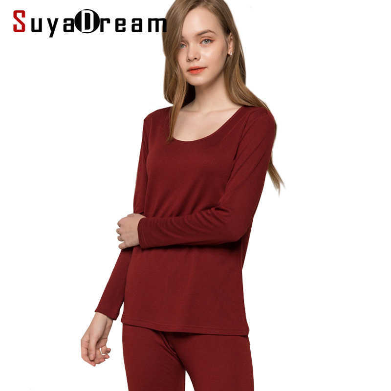 SuyaDream Women Long Johns 30%Natural silk 70%Wool Long sleeve Sleep Wear FALL WINTER Pink Wine Underwear 210603, Nude
SuyaDream Women Long Johns 30%Natural silk 70%Wool Long sleeve Sleep Wear FALL WINTER Pink Wine Underwear 210603, Nude