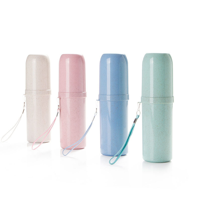 1pcs Toothpaste Holder Cups Portable Travel Supplies Dual Use Tooth Mug Wheat Straw Eco-friendly Toothbrush Cup Bathroom Tool