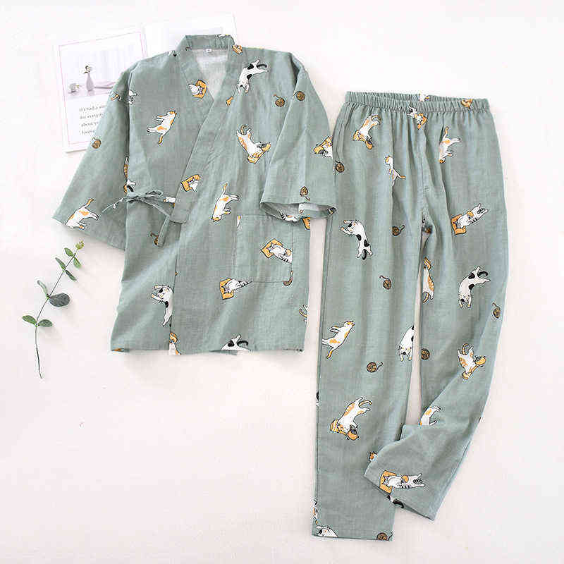 seven-sleeve Japanese-style kimono pajamas set female spring and autumn 100% cotton gauze home clothes cute sweet two-p 211109, White01
seven-sleeve Japanese-style kimono pajamas set female spring and autumn 100% cotton gauze home clothes cute sweet two-p 211109, White01