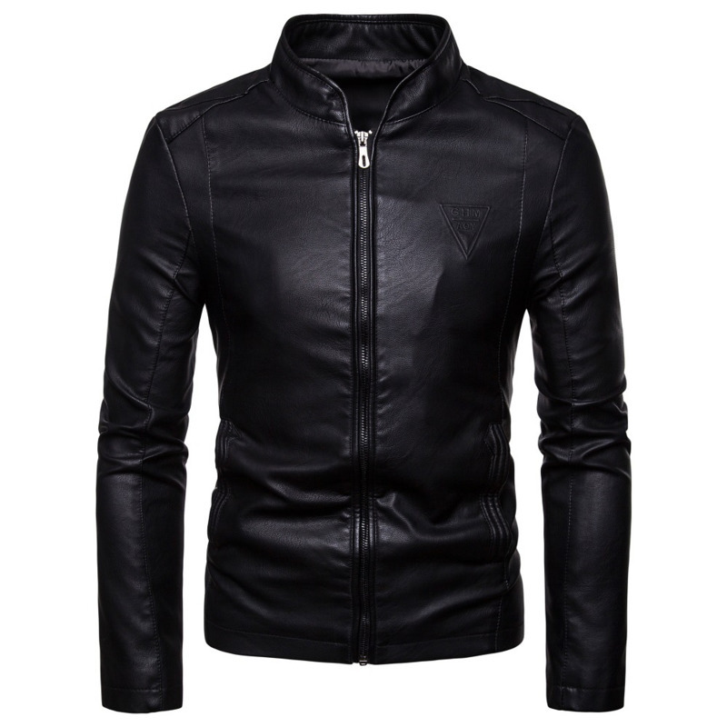 IEFB Men's Wear Spring PU Jackets For Male Trendy Slim Stand Collar PU Leather Jacket Coat Zipper Long Sleeve 9Y3369 210524