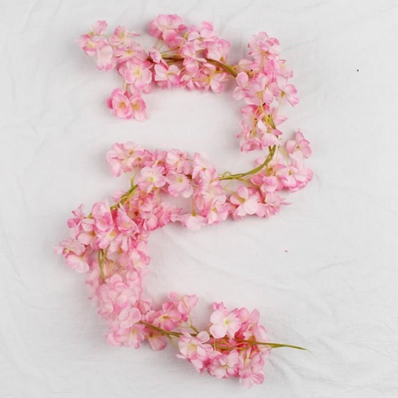 70" / 1.8M Artificial Cherry Blossom Hanging Vine Silk Flowers Garland Fake Plants Leaf For Home Wedding Decor 100pcs/lot Decorative & Wreat