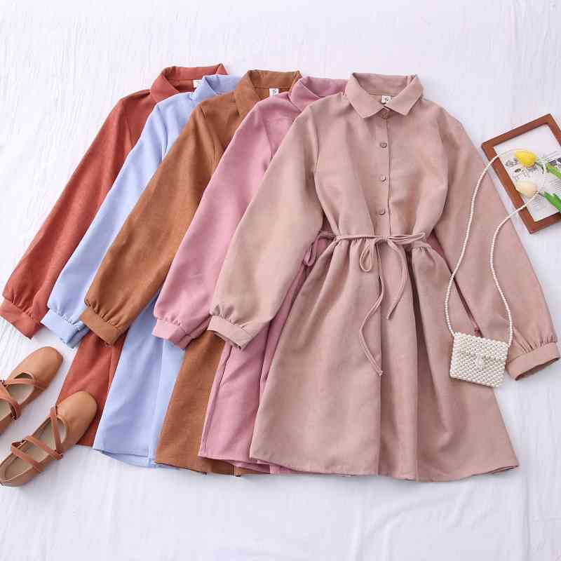 Women Corduroy Dress Spring Autumn Slim High Waist Long Sleeve Casual es Vestidos Mujer Ladies Vintage Kneet 210602
Women Corduroy Dress Spring Autumn Slim High Waist Long Sleeve Casual es Vestidos Mujer Ladies Vintage Kneet 210602
