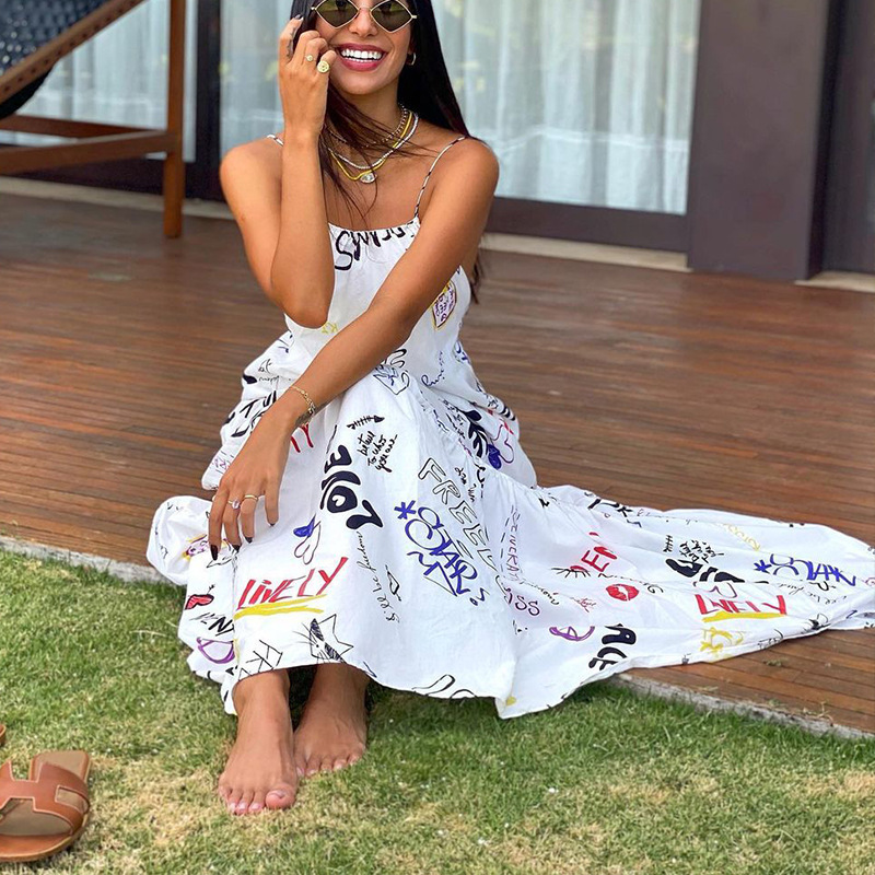 Z-ZOUX Women Dress Sleeveless Backless Printed Spaghetti Strap Maxi Dresses Sexy Long Summer Dress Plus Size Ladies Dresses 210409