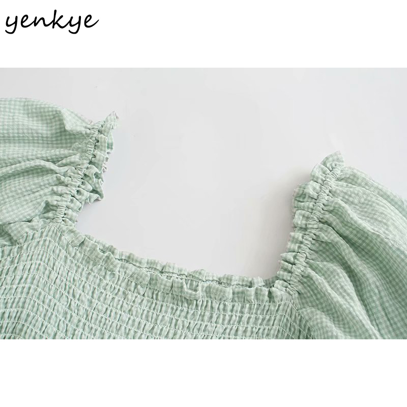 Fashion Women Elegant Party Dress Vintage Solid Sexy Square Neck Long Sleeve Sashes A-line Midi Summer Robe Femme 210430