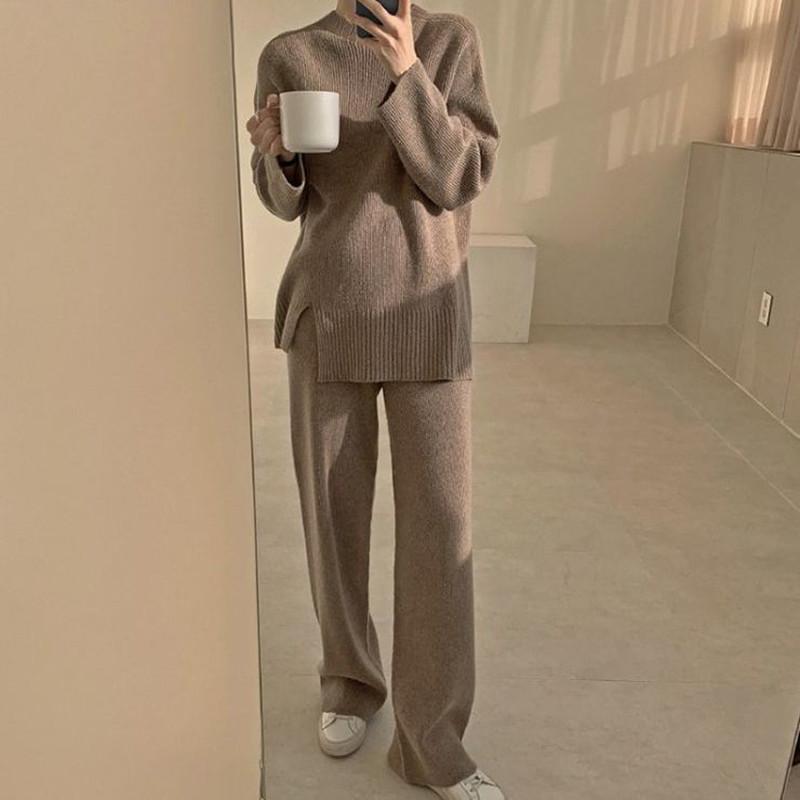 Women's Two Piece Pants Casual Loose Outfits Round Neck Long Sleeve Sweater Women + Wide Leg Autumn And Winter Fashion Two-Piece Sets, White
Women's Two Piece Pants Casual Loose Outfits Round Neck Long Sleeve Sweater Women + Wide Leg Autumn And Winter Fashion Two-Piece Sets, White
