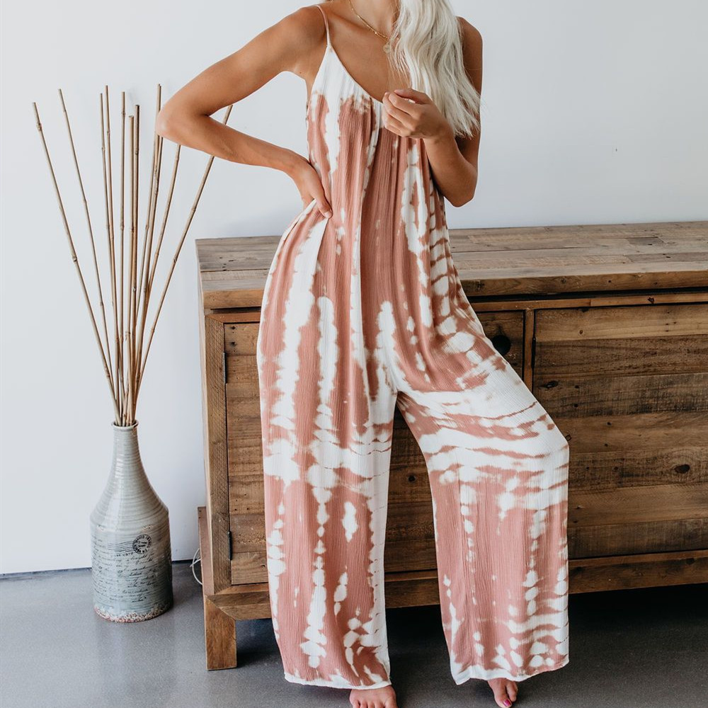 Bikini Cover-ups Boho Spaghetti Strap Jumpsuit Plus Size Cotton Dress Beach Swimsuit Cover Up Sexy V-neck Tunic A328 210420