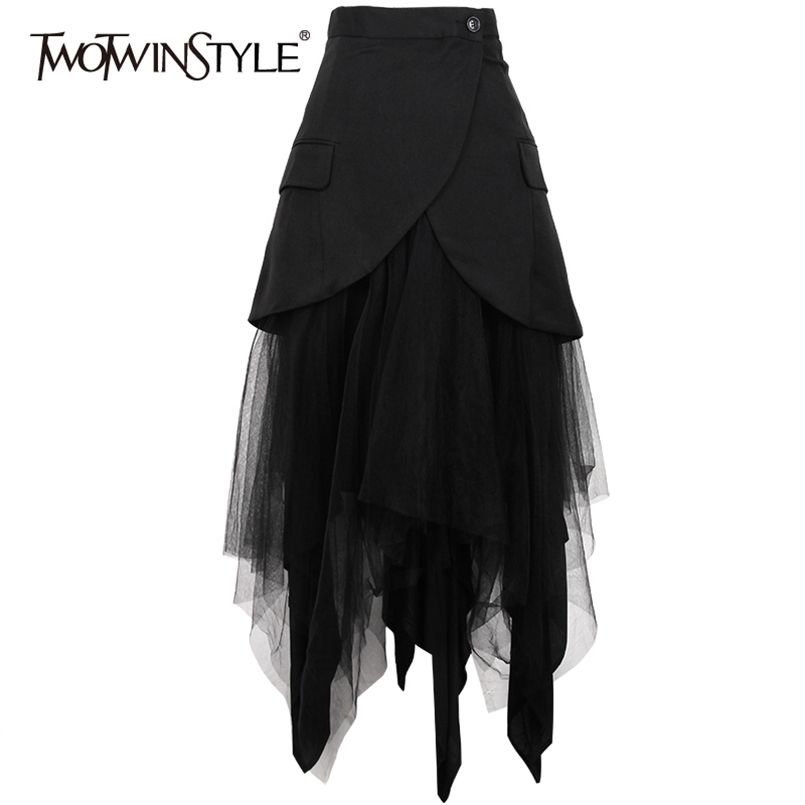 Asymmetrical Patchwork Mesh Skirt For Women High Waist Plus Sizes Skirts Female Fashion Clothes Spring 210521, Black skirt
Asymmetrical Patchwork Mesh Skirt For Women High Waist Plus Sizes Skirts Female Fashion Clothes Spring 210521, Black skirt