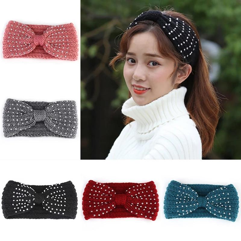 Winter Warmer Ear Knitted Headband Turban For Lady Women Crochet Bowknot Rhinestone Hairband Headwrap Hair Accessories, Multi-color
Winter Warmer Ear Knitted Headband Turban For Lady Women Crochet Bowknot Rhinestone Hairband Headwrap Hair Accessories, Multi-color