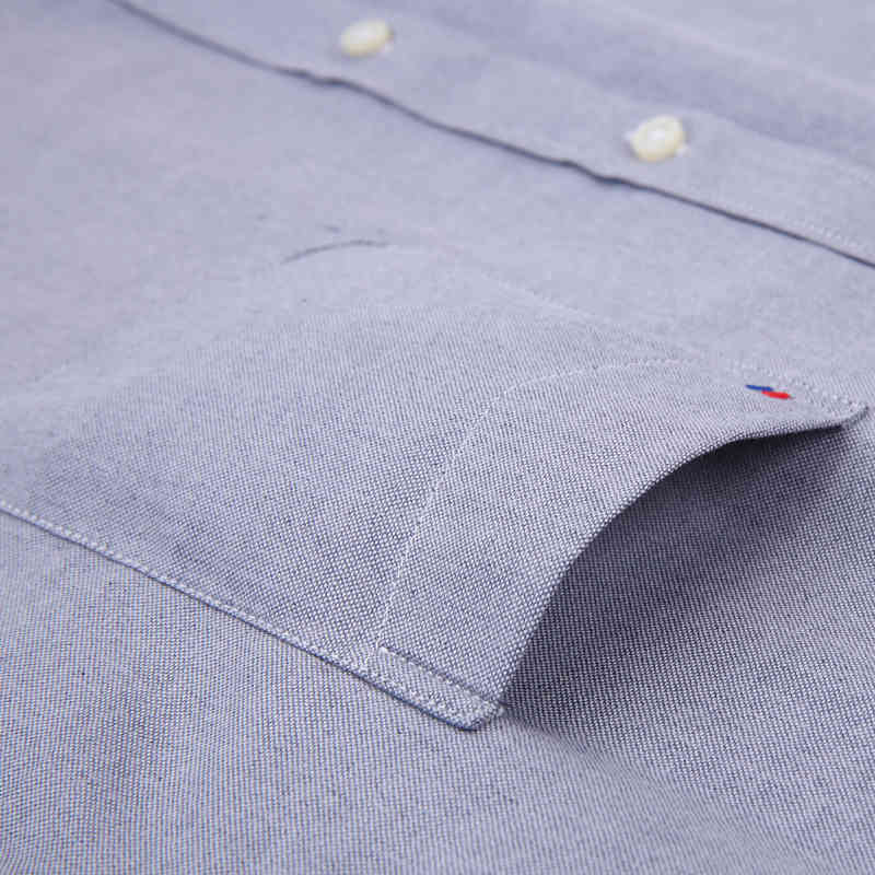 Men's Summer Casual Short Sleeve Thin Oxford Shirts Contrasting Neckband Breath Premium Quality Regular-fit Button-down Shirt 210410