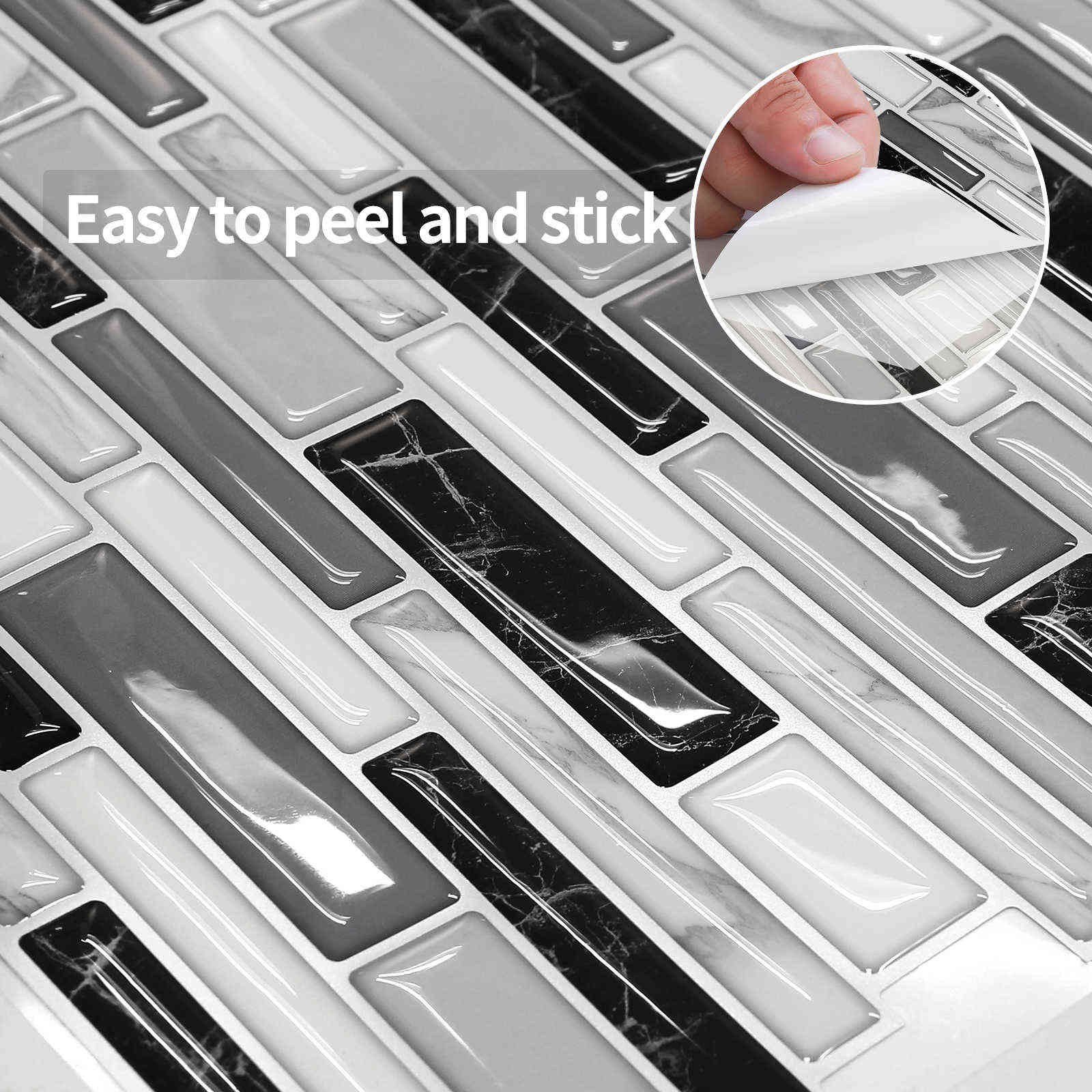 MORCART Peel wall stickers self-adhesive tile adhesive tiles 3d wallpaper home decor Wall decals for Kitchen Bathroom Room 1PCS 211124