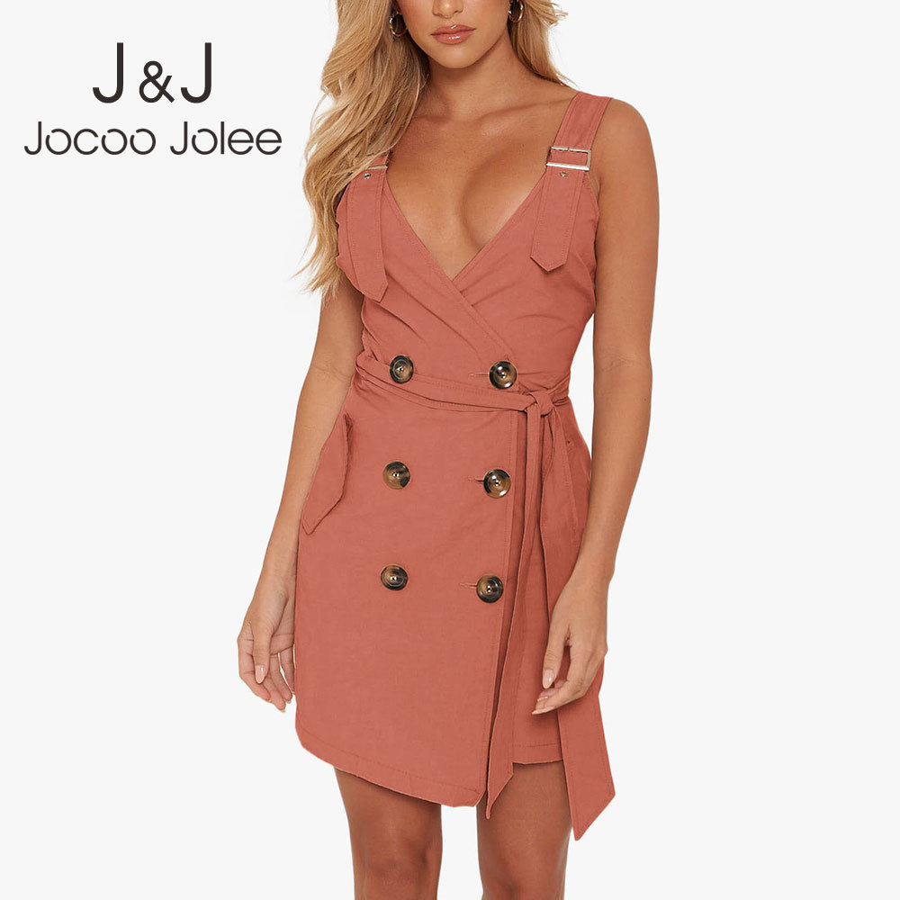 Jocoo Jolee Casual Summer Sleeveless Button Pockets Mini Dress Elegant Sashes Khaki Cotton Slim Dress Retro Rompers 210518, Pink
Jocoo Jolee Casual Summer Sleeveless Button Pockets Mini Dress Elegant Sashes Khaki Cotton Slim Dress Retro Rompers 210518, Pink