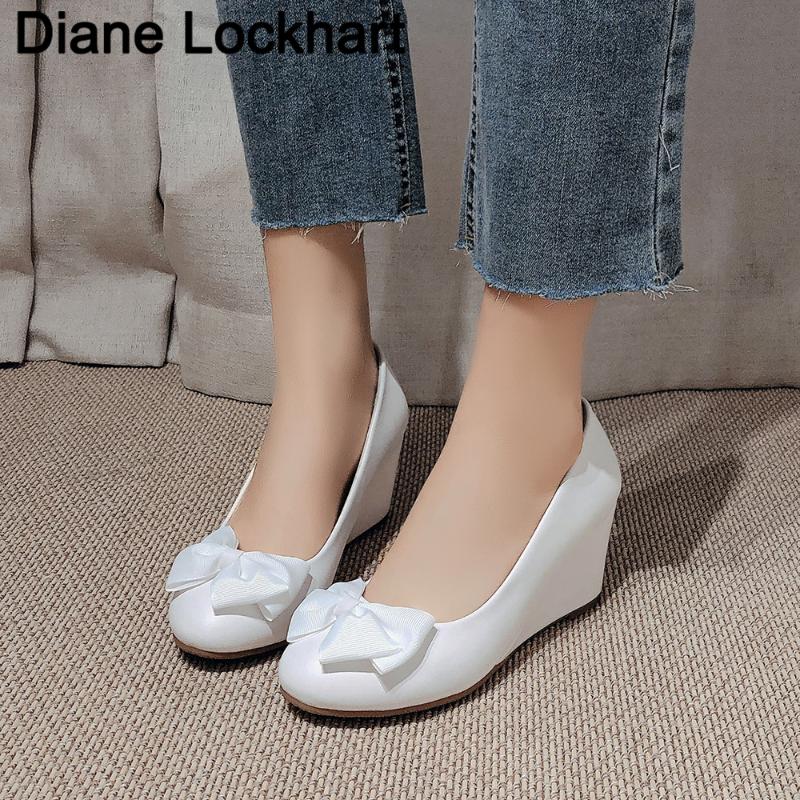 Dress Shoes Women Ballet Bow Black Wedges For Office Work Boat Cloth Sweet Loafers Women's Pregnant
Dress Shoes Women Ballet Bow Black Wedges For Office Work Boat Cloth Sweet Loafers Women's Pregnant
