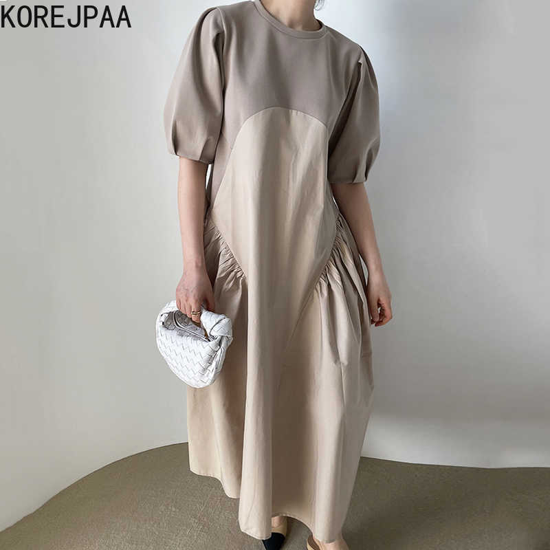Korejpaa Women Dress Summer Ladies French Round Neck Loose Contrast Color Stitching Wrinkle Feeling Fake Two-Piece Vestidos 210526, Rose red
Korejpaa Women Dress Summer Ladies French Round Neck Loose Contrast Color Stitching Wrinkle Feeling Fake Two-Piece Vestidos 210526, Rose red