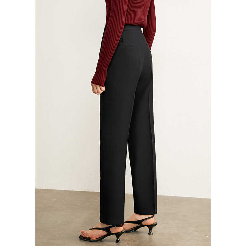 Minimalism Autumn Women's Pants Causal Olstyle High Waist Solid Straight Women Ankel-length Female 12070292 210527