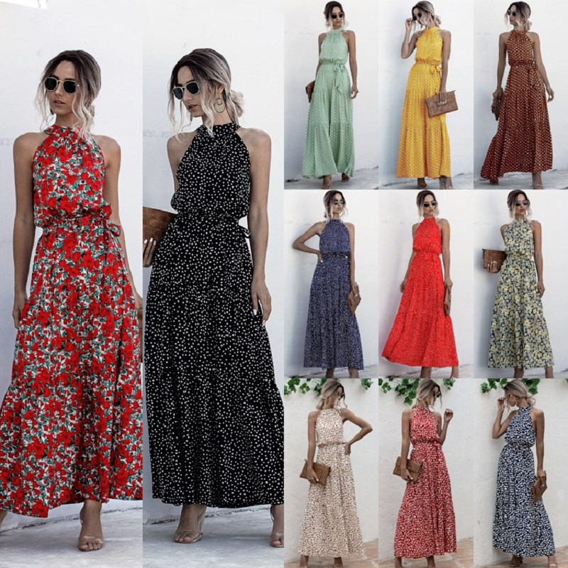 2021summer long dress women 2021 fashion sleeveless print flowers polka-dot halter boho dresses women casual holiday vestidos, Black;gray
2021summer long dress women 2021 fashion sleeveless print flowers polka-dot halter boho dresses women casual holiday vestidos, Black;gray