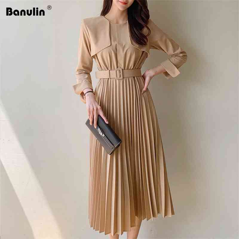 Spring High Quality Women O-Neck Belted Pleated Shirt Dress Autumn Elegant Long Sleeve Waist Korea Dresses Vestidos 210603, Blue
Spring High Quality Women O-Neck Belted Pleated Shirt Dress Autumn Elegant Long Sleeve Waist Korea Dresses Vestidos 210603, Blue