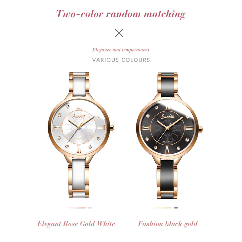 Women Watch SUNKTA Top Luxury Brand ceramics Strap Waterproof Ladies Watches Flower Quartz Female Wristwatch Charming Girl Clock 210517, Rose gold white
Women Watch SUNKTA Top Luxury Brand ceramics Strap Waterproof Ladies Watches Flower Quartz Female Wristwatch Charming Girl Clock 210517, Rose gold white