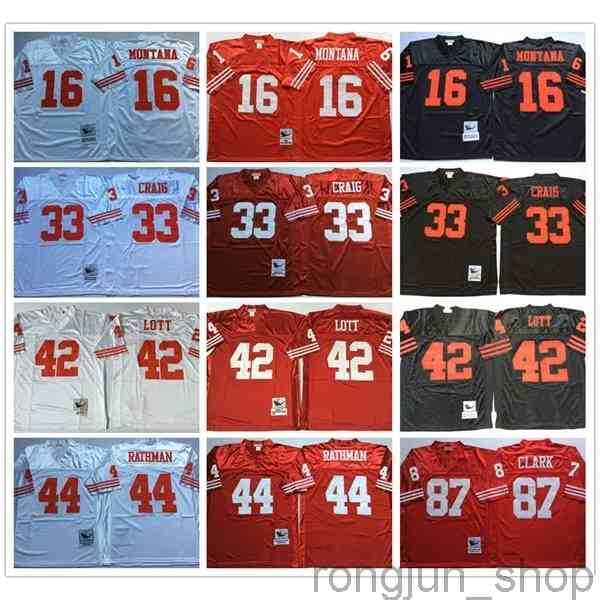 NCAA Vintage Retro #16 Joe Montana Shirt 33 Roger Craig 44 Tom Rathman 87 Dwight Clark 42 Ronnie Lott Stitched Football Jerseys, As picture
NCAA Vintage Retro #16 Joe Montana Shirt 33 Roger Craig 44 Tom Rathman 87 Dwight Clark 42 Ronnie Lott Stitched Football Jerseys, As picture