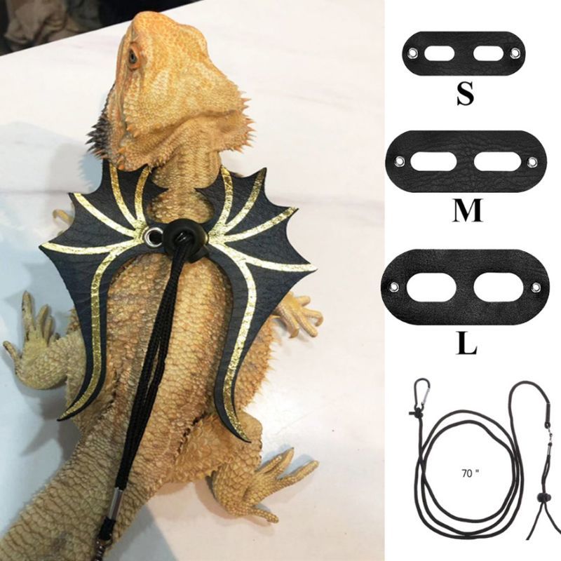 Pet Lguana Adjustable Wing Style Little Hagedis Reptile Harnas Climbing Touw Belt Draak Harnas Leash