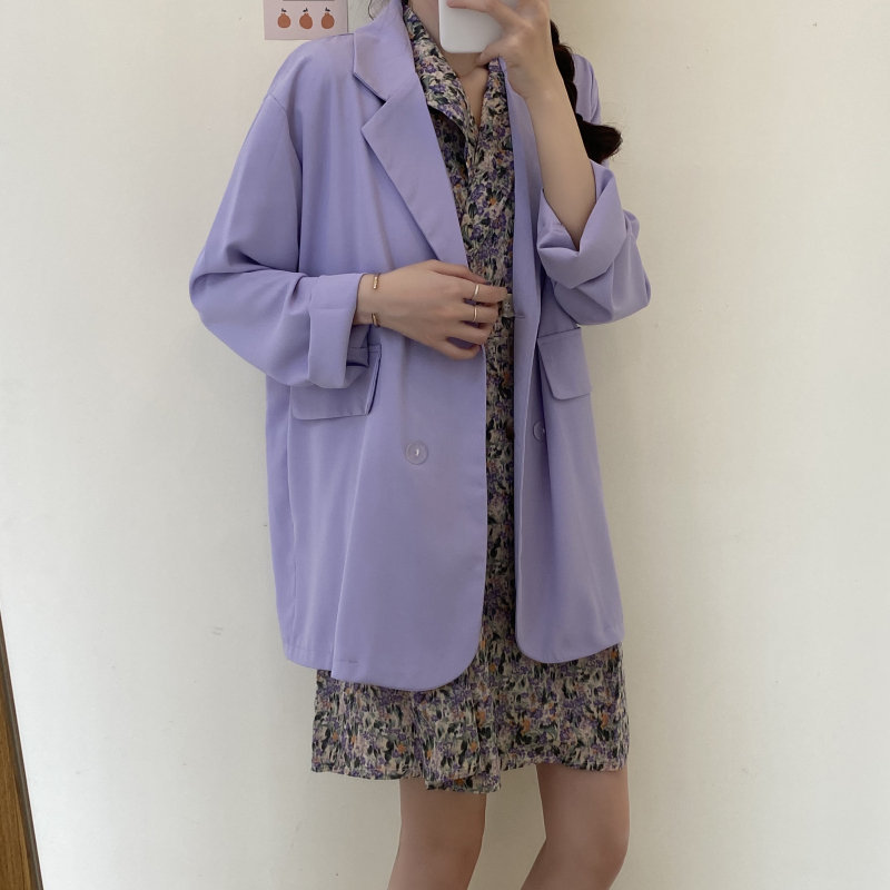 Summer Leisure Solid Brief All Match Girls Sunscreen OL Tops Coats Thin Women Loose Office Lady Blazers 210421