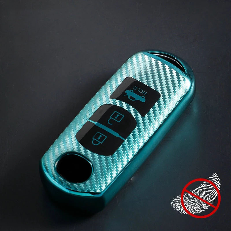 Update Carbon Fibre Car Key Cover Soft Shell For Mazda 2 3 6 Atenza Axela Demio Cx-5 Cx5 Cx-3 Cx7 Cx-9 Auto Keys Case Accessories