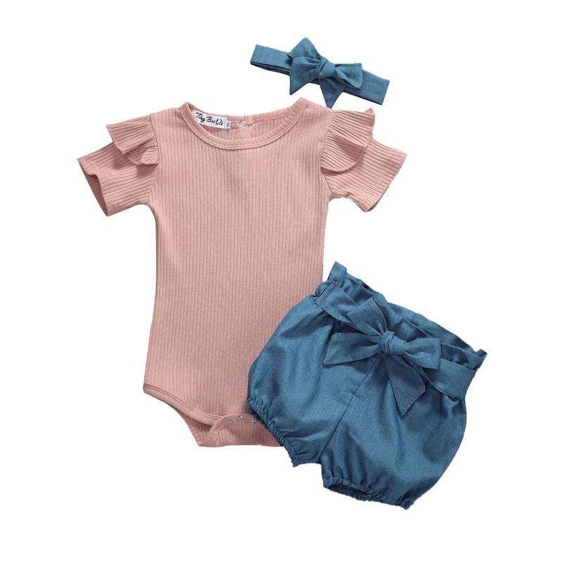Clothing Sets Born Baby Girl Solid Short Sleeve Tops Romper Shorts Headband 3psc Outfit, White
Clothing Sets Born Baby Girl Solid Short Sleeve Tops Romper Shorts Headband 3psc Outfit, White