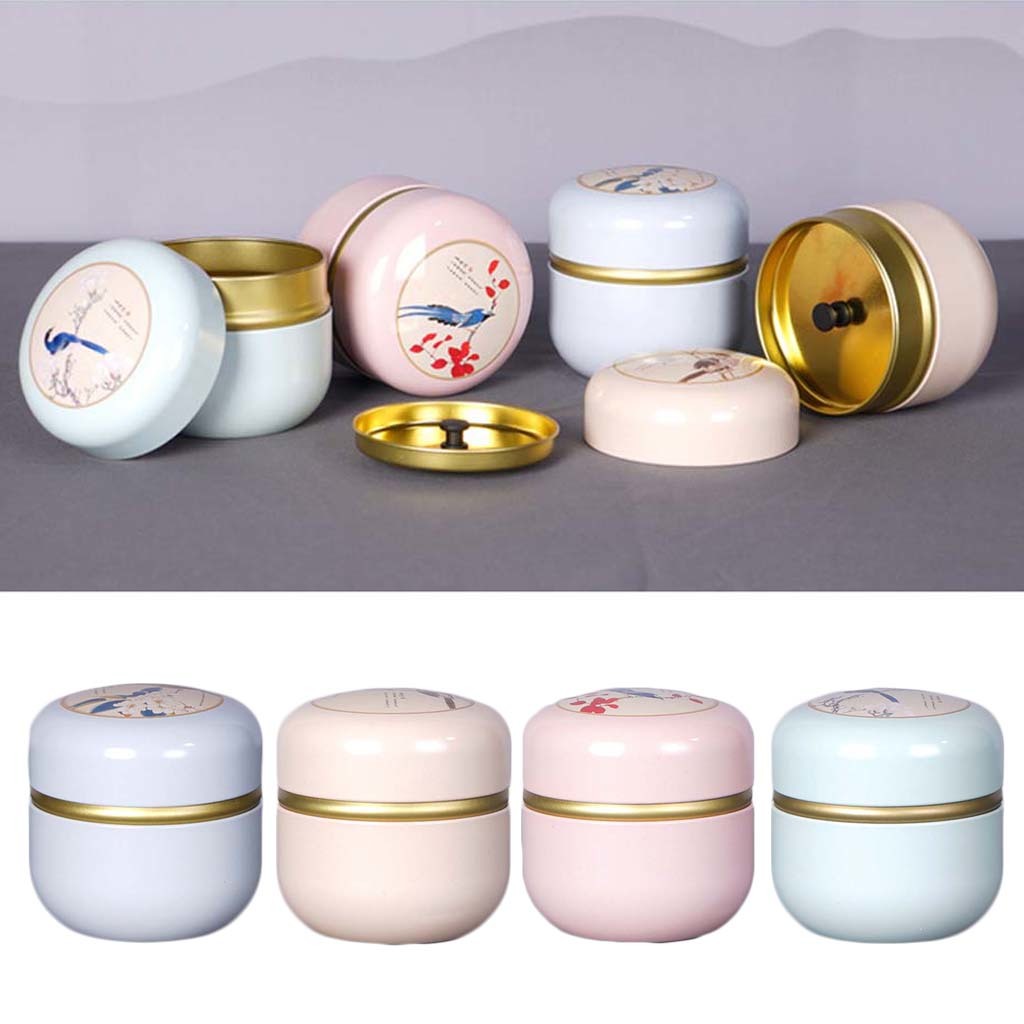 Hongma Tea Storage Bus Tin Flower Pattern For Loose Tea Coffee Japanese style