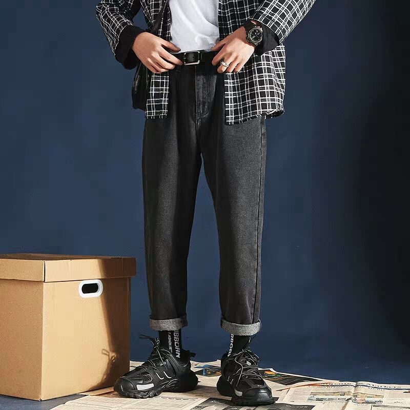 Men's Jeans Wholesale Spring summer jeans men's loose retro Korean students straight solid teenagers wide leg casual ankle length, Black
Men's Jeans Wholesale Spring summer jeans men's loose retro Korean students straight solid teenagers wide leg casual ankle length, Black