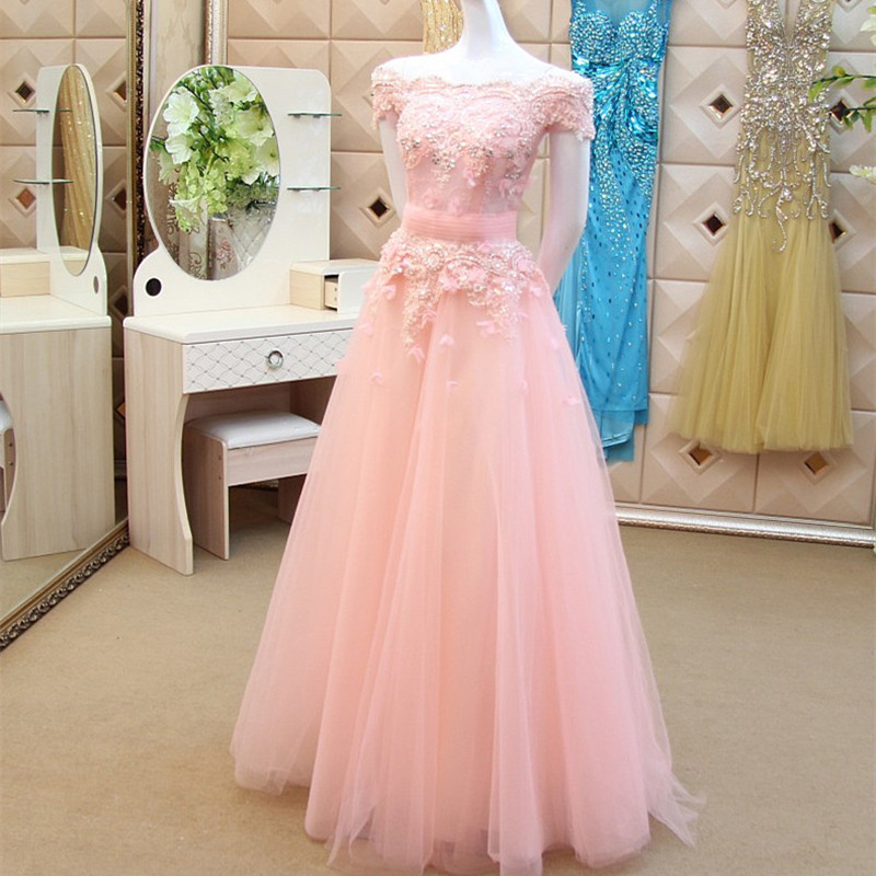 The Shoulder Off Mermaid Long Dresses Tulle Appliques Beaded Custom Made Formal Evening Gowns Prom Party Wear 19