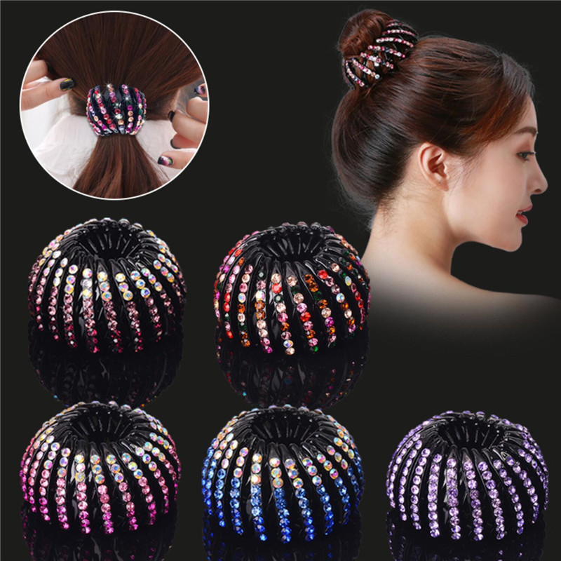 Fashion Crystal Hair Clip Ball Wild Bird's Nest Long Hairpin Pony tails Holder Buckle Hairs Grab Grils Accessories 
Fashion Crystal Hair Clip Ball Wild Bird's Nest Long Hairpin Pony tails Holder Buckle Hairs Grab Grils Accessories