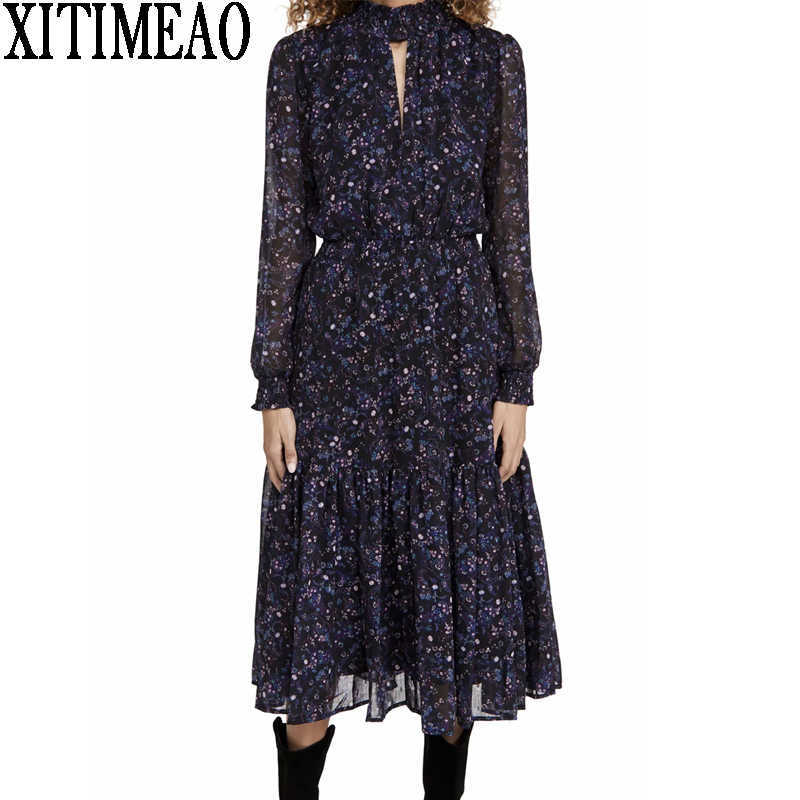 ZA Spring Autumn O Neck Long Sleeve Women Boho Dress Floral Print Chiffon es Female Holiday Casual XITIMEAO 210604, Blue
ZA Spring Autumn O Neck Long Sleeve Women Boho Dress Floral Print Chiffon es Female Holiday Casual XITIMEAO 210604, Blue