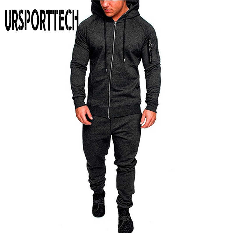 Camo Tracksuit Men Set Spring Autumn Sweat Suit Set Mens Sporting Clothing Hoodie and Sweatpants 2 Pieces Jogger Outfit 210528