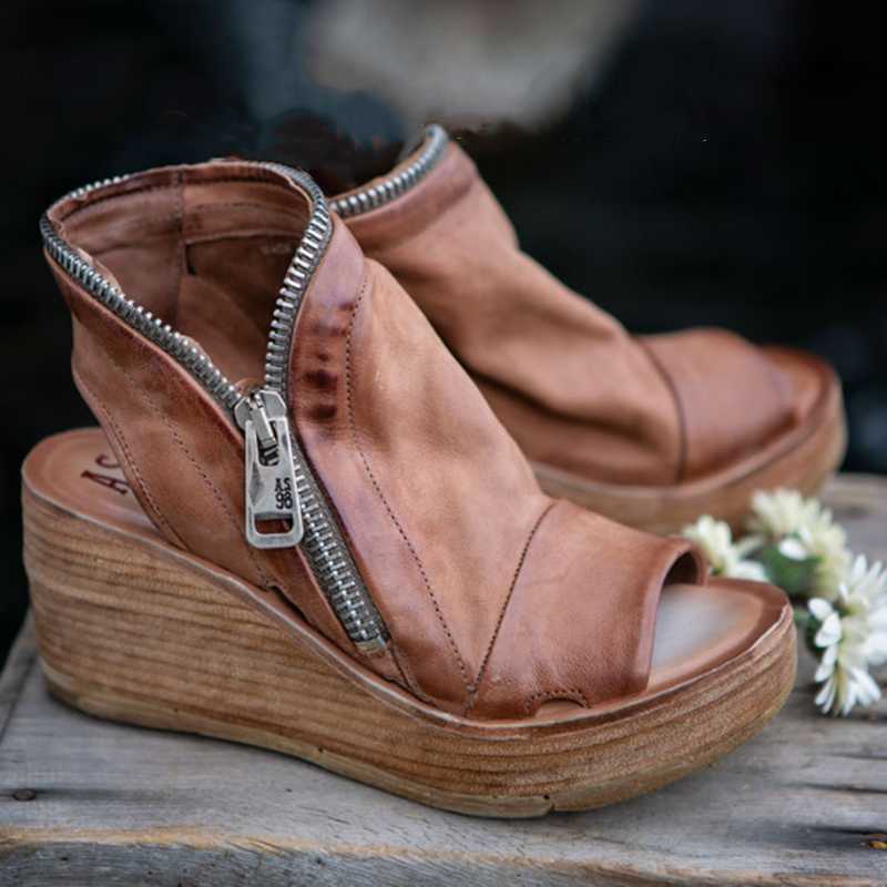 Sandalias de plataforma con cua para mujer, zapatos Retro con punta abierta, con cremallera y fondo grueso, para verano, 2021 Y0721, Green
Sandalias de plataforma con cua para mujer, zapatos Retro con punta abierta, con cremallera y fondo grueso, para verano, 2021 Y0721, Green