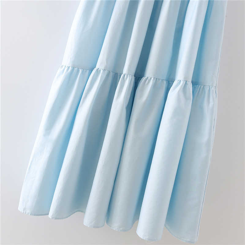 ZA Blue Pleated Summer Dresses Women Sleeveless Wide Straps Smocked Elastic Midi Party Dress Female Chic Backless Vestidos 210602