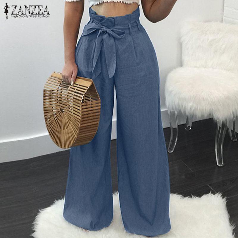 Women's Pants & Capris Fahion Wide Leg Ruffle Trouser ZANZEA 2021 Casual Solid Long Pantalon Palazzo Female Denim Blue Turnip Plus Size 7, Black;white 
Women's Pants & Capris Fahion Wide Leg Ruffle Trouser ZANZEA 2021 Casual Solid Long Pantalon Palazzo Female Denim Blue Turnip Plus Size 7, Black;white