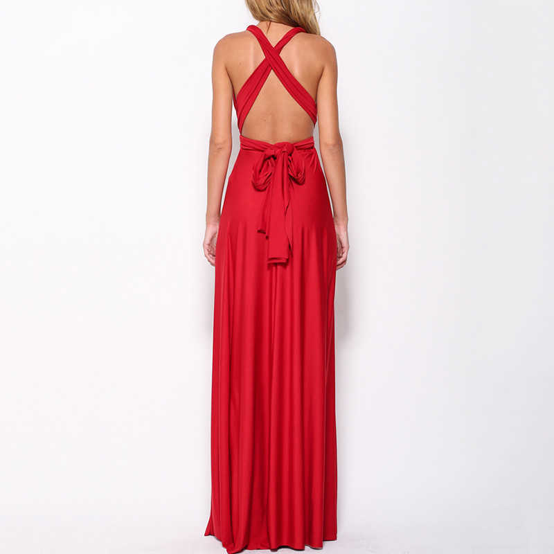 Summer Sexy Women Maxi Dress Red infinity Long Multiway Bridesmaids Convertible Wrap Party es Robe Longue Femme 210623